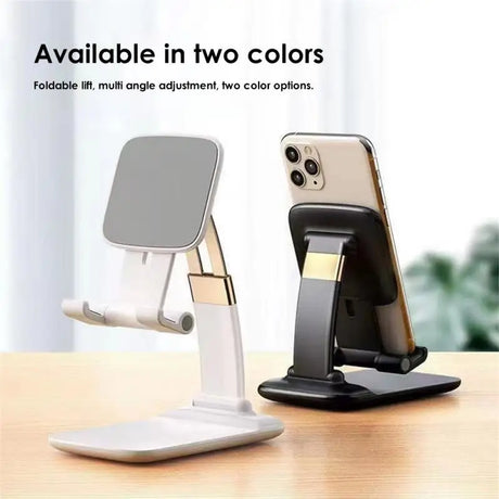 the phone stand is on a table