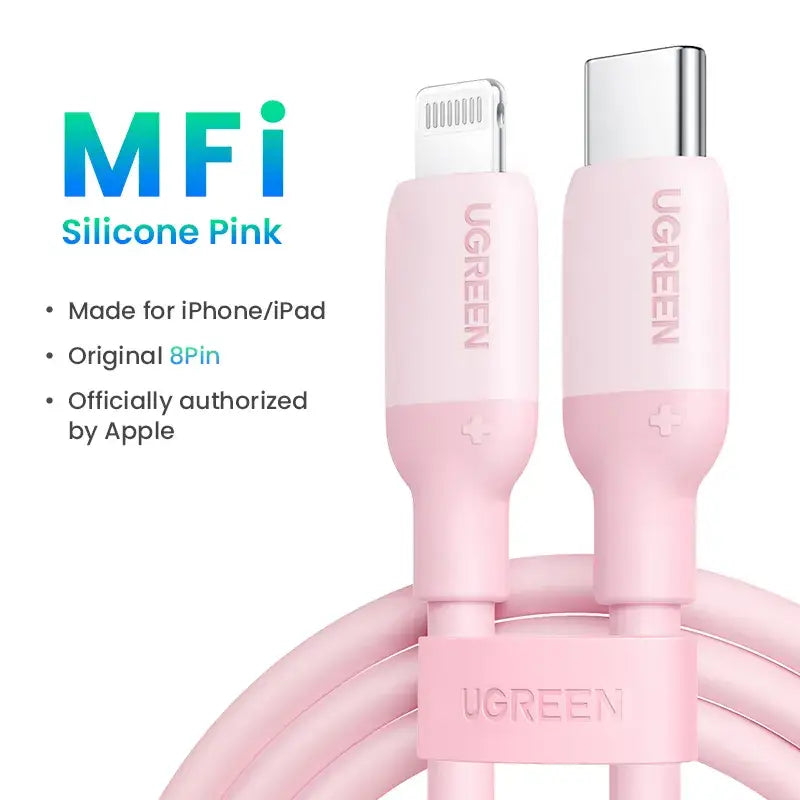An image of a pink usb cable