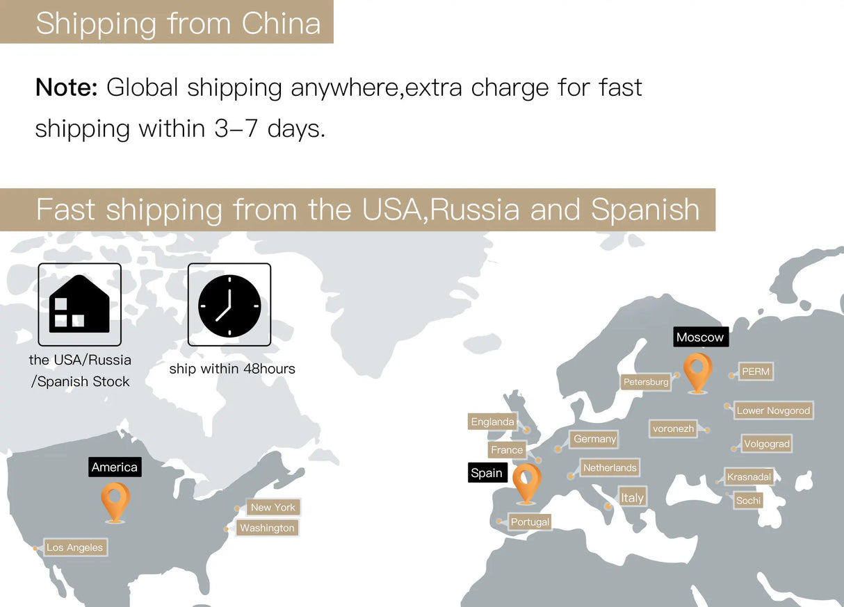 Shipping information map.