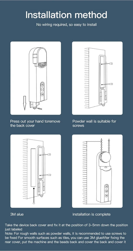 Installation instructions for a device.