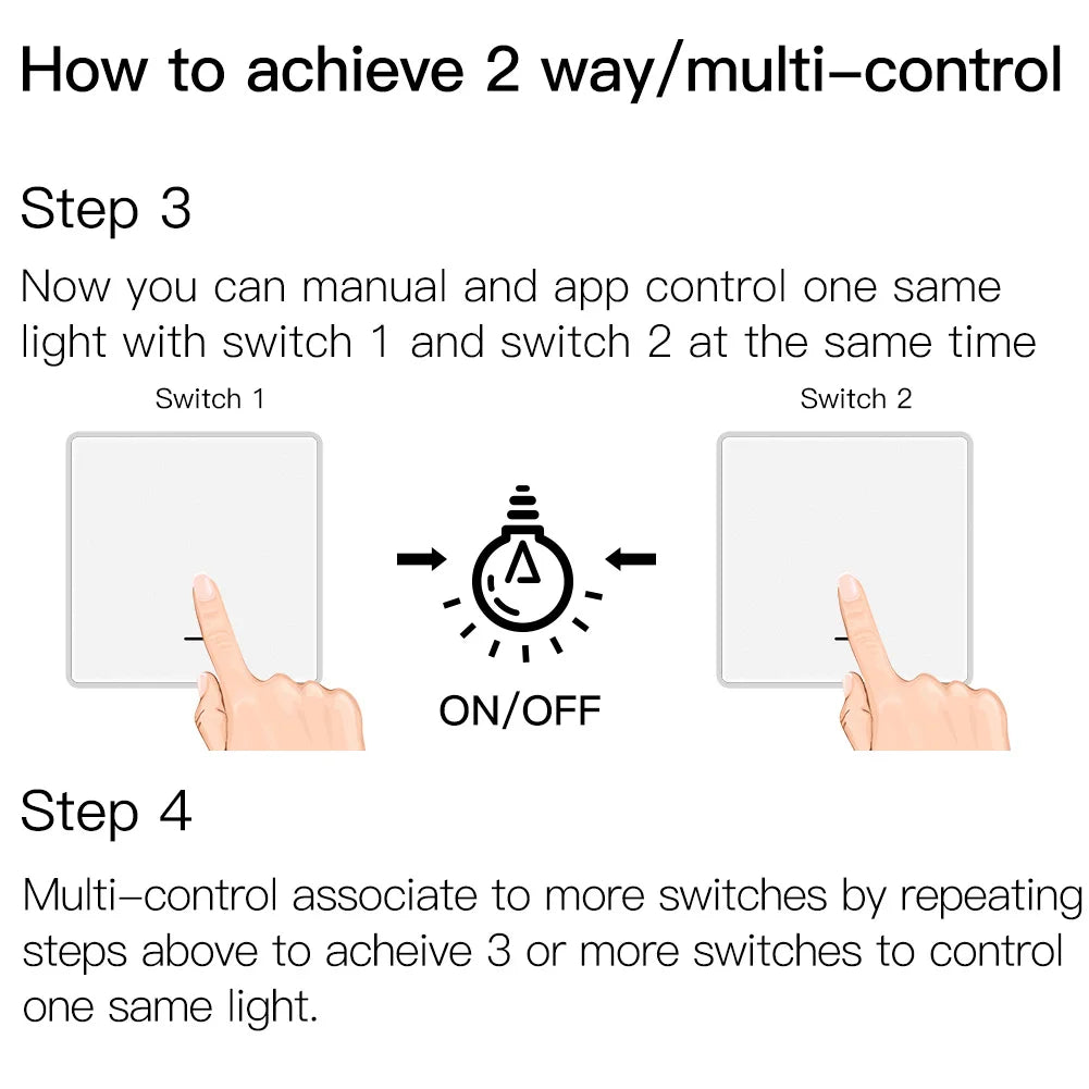 Instructions for multi-control light switches.