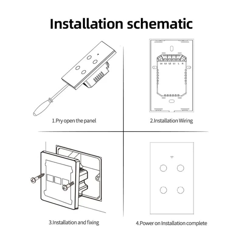 The instructions for installing a wall mounted light switch