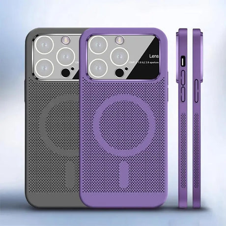 the purple iphone case is designed to look like a speaker