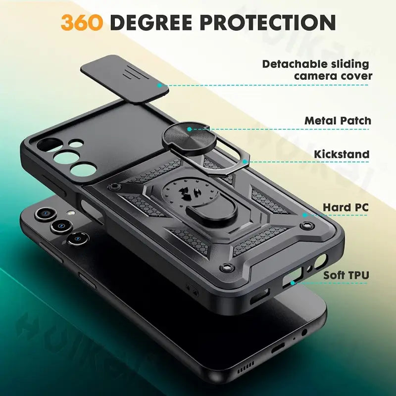 the iphone case features a built in camera lens