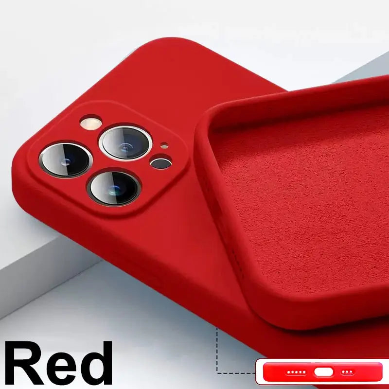 a red iphone case with two eyes on it