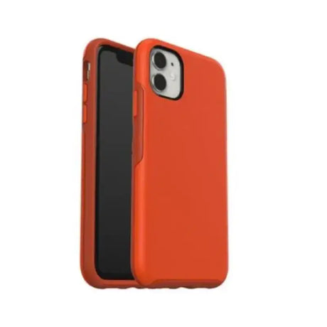 the iphone case is made from a soft orange plastic material