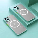 two iphone cases with a camera lens on them