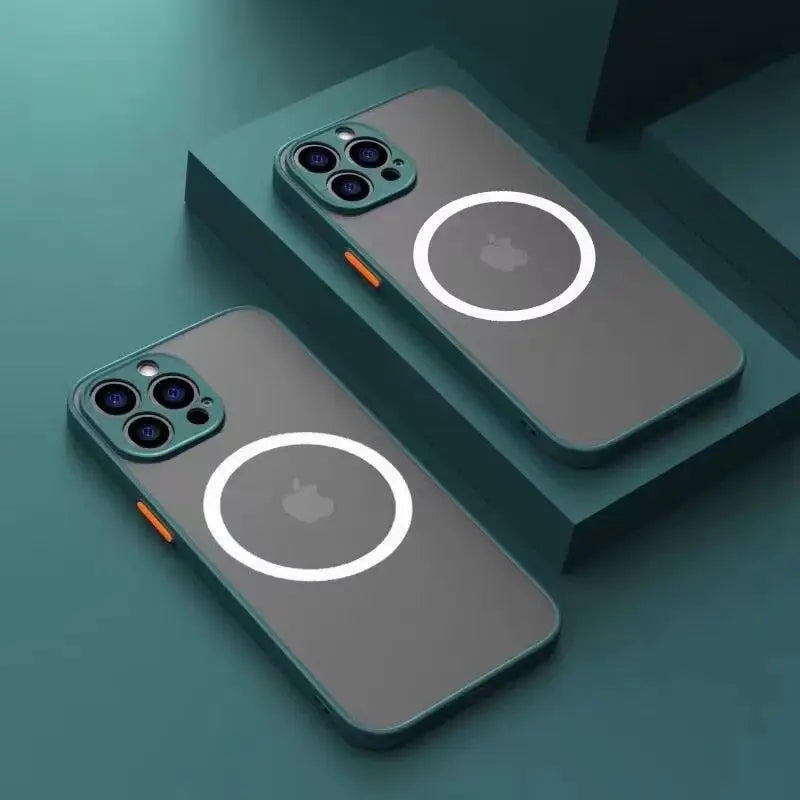 two iphone cases with the camera lens on them