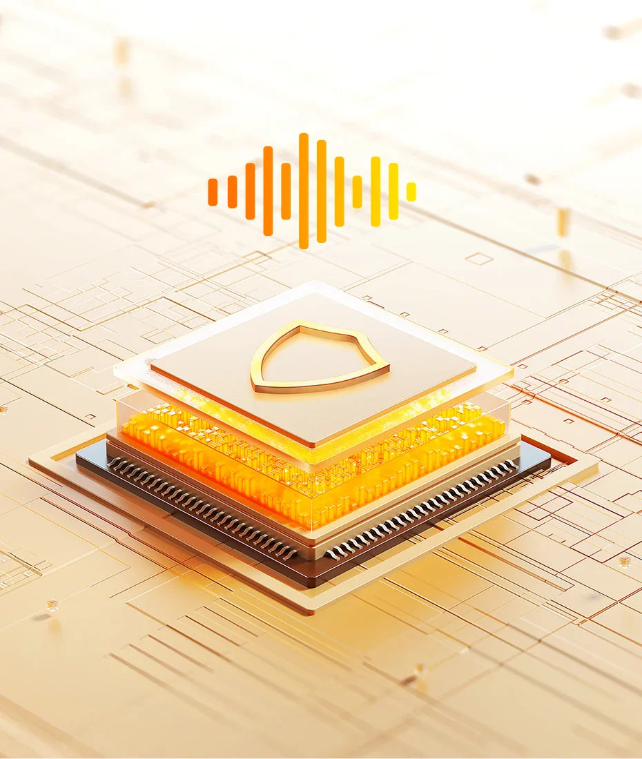 Layered, golden, and shielded technology.