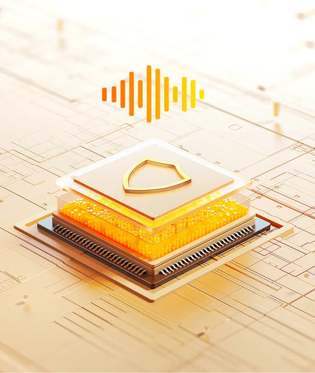 Layered, golden, and shielded technology.