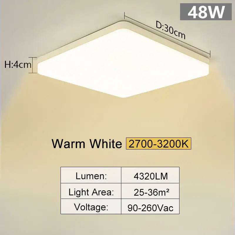 Led ceiling light with remote control