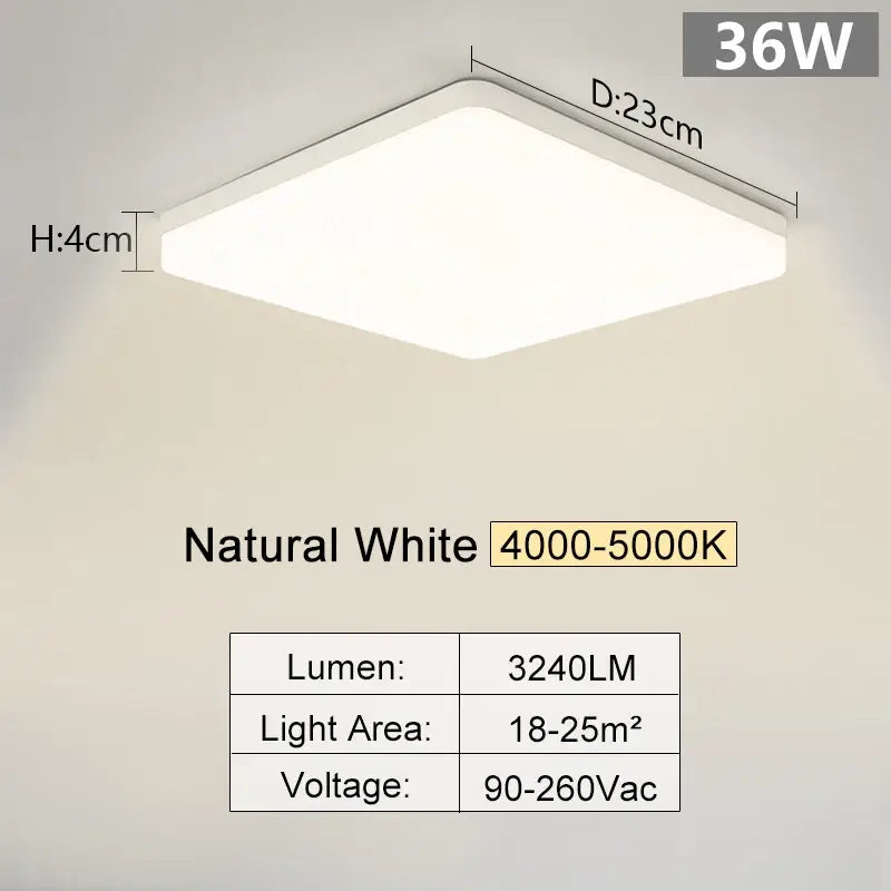 Led ceiling light with remote control