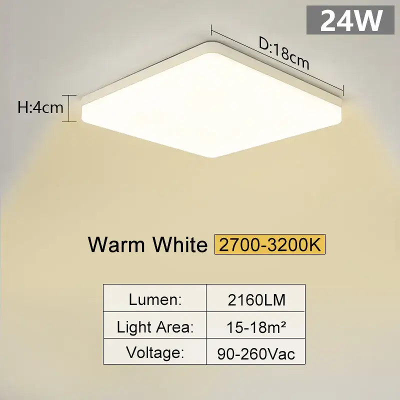 Led ceiling light with remote control