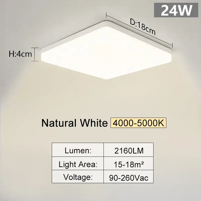 Led ceiling light with remote control