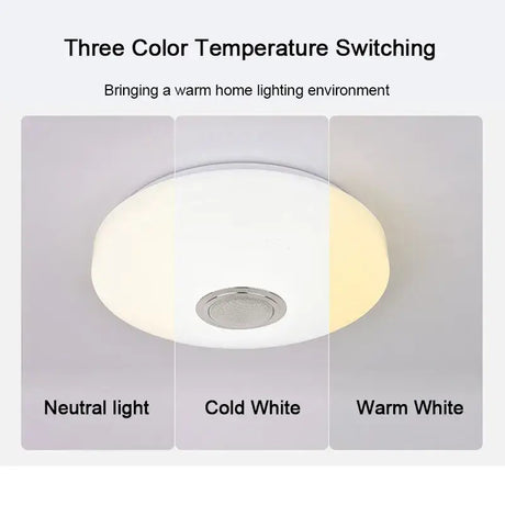 a ceiling light with three different colors
