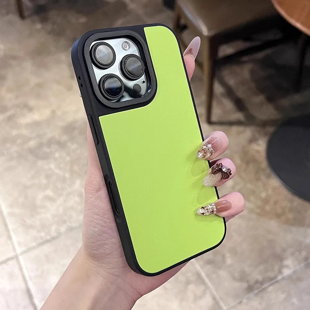 Lime green and black phone case.