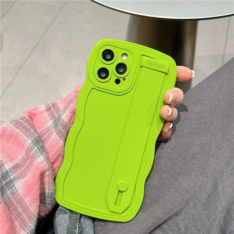 Lime green phone case.