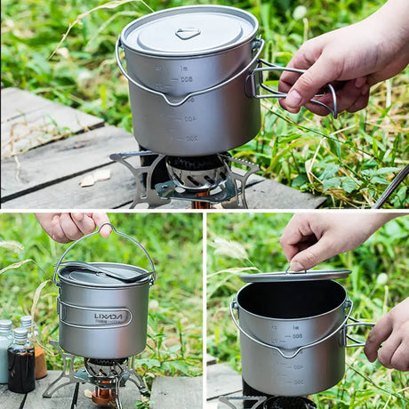 the camping stove is being used to cook