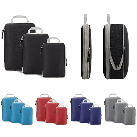 a close up of a group of four pieces of luggage