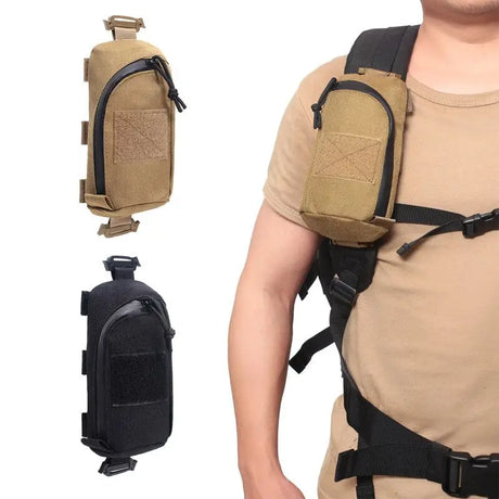 a man wearing a tactical vest and a backpack