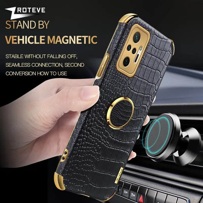 luxury crocodile leather case for iphone x