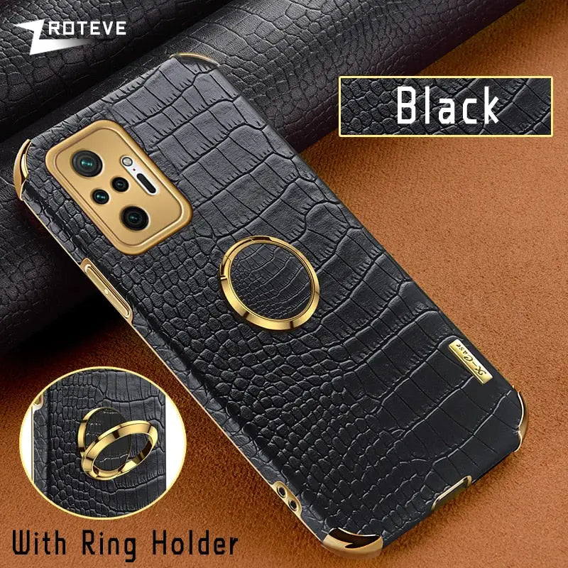 a close up of a cell phone case with a ring holder
