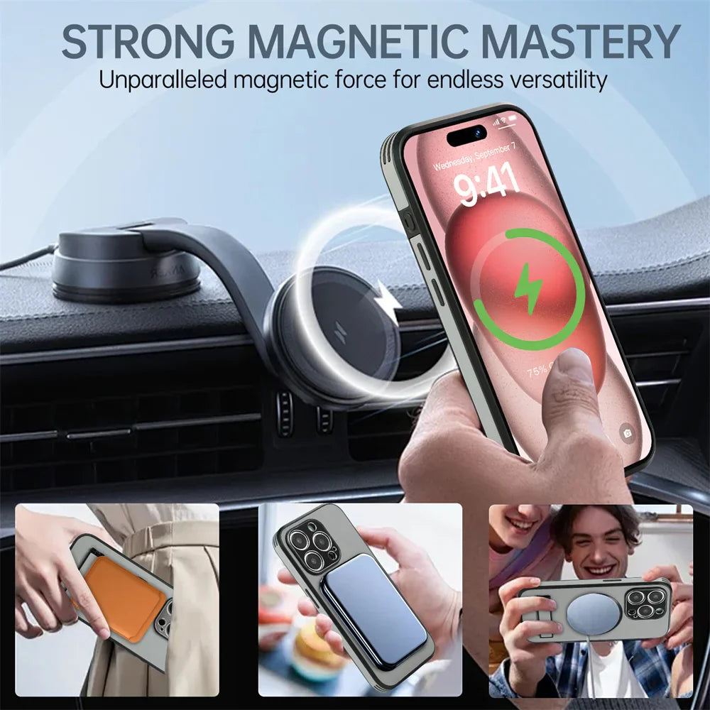 Magnetic phone mount.