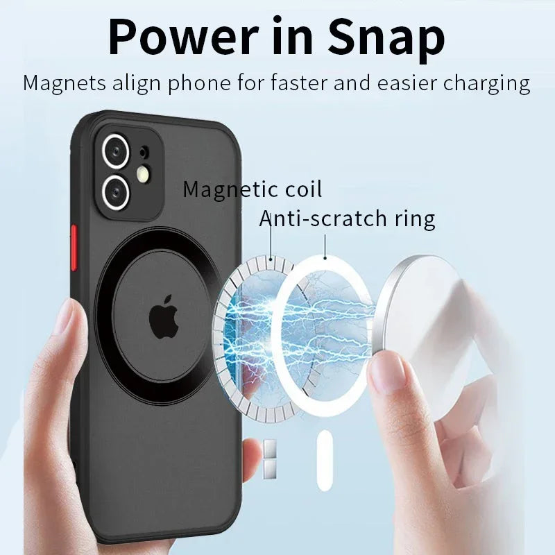 Magnetic wireless phone charger.