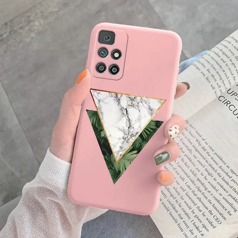 marble triangle phone case