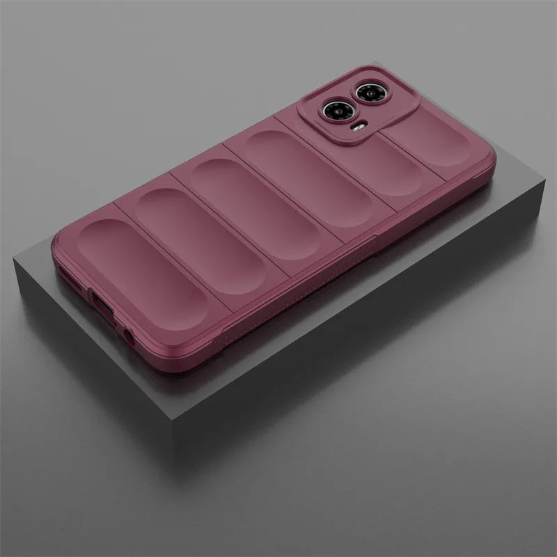 Maroon phone case with padded back.