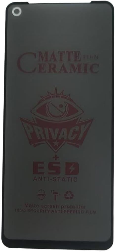 Matte ceramic privacy screen protector for a smartphone.
