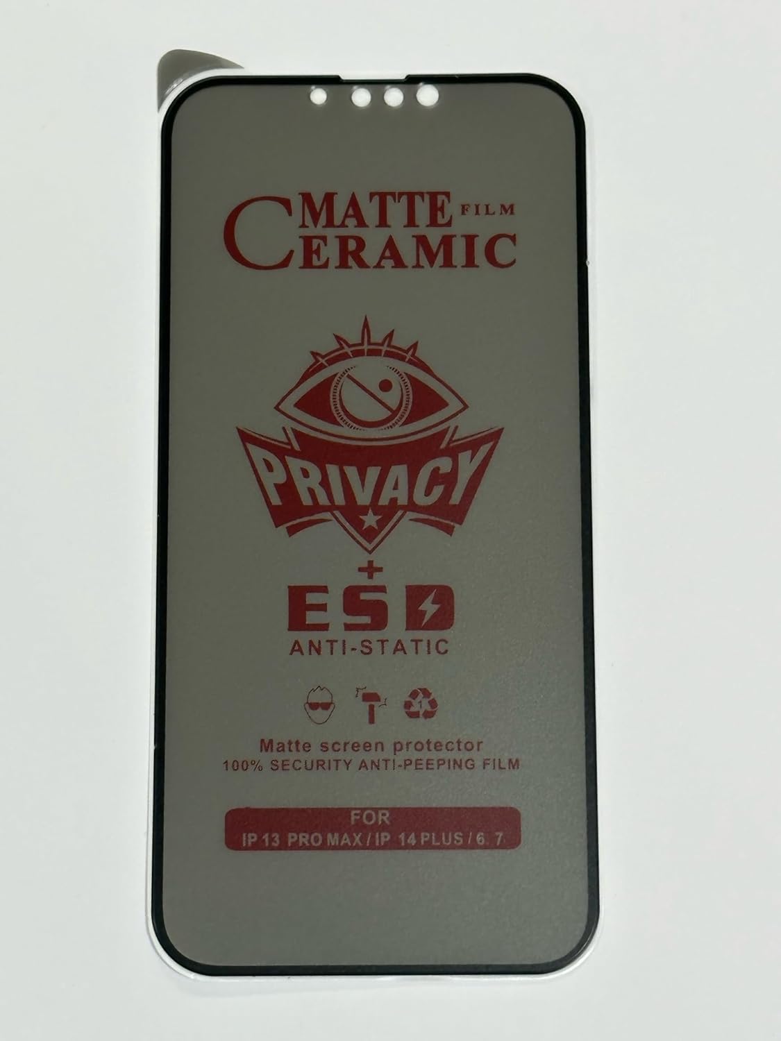 Matte ceramic privacy screen protector.