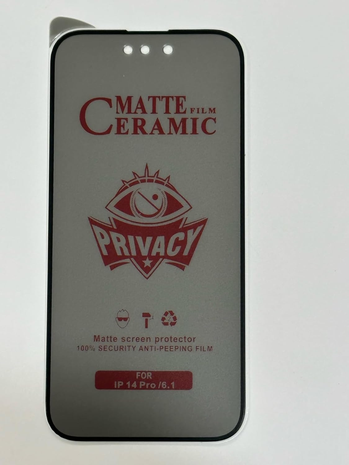 Matte ceramic privacy screen protector.