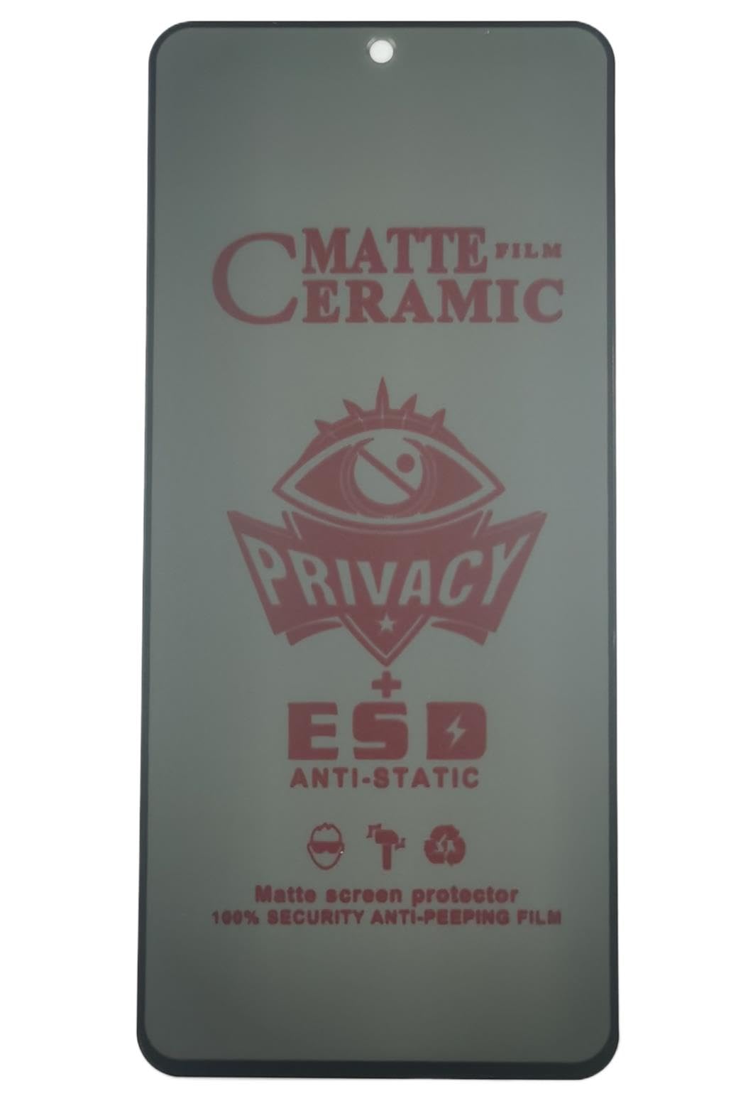 Matte ceramic privacy screen protector.