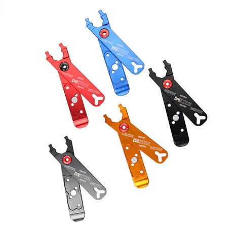 the four different colors of the bike bottle opener