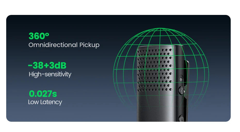 Microphone with omnidirectional pickup.