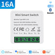 Mini smart switch with WiFi and Bluetooth connectivity.