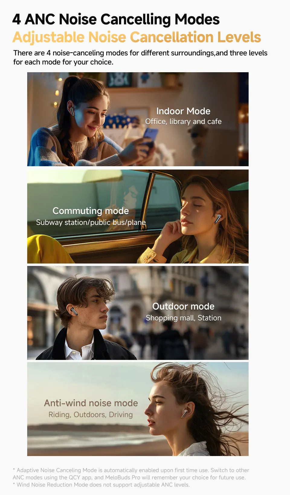 Noise-canceling modes advertisement.