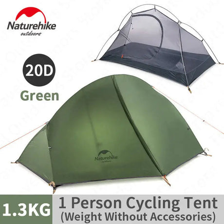 a close up of a tent with a green and a gray tent