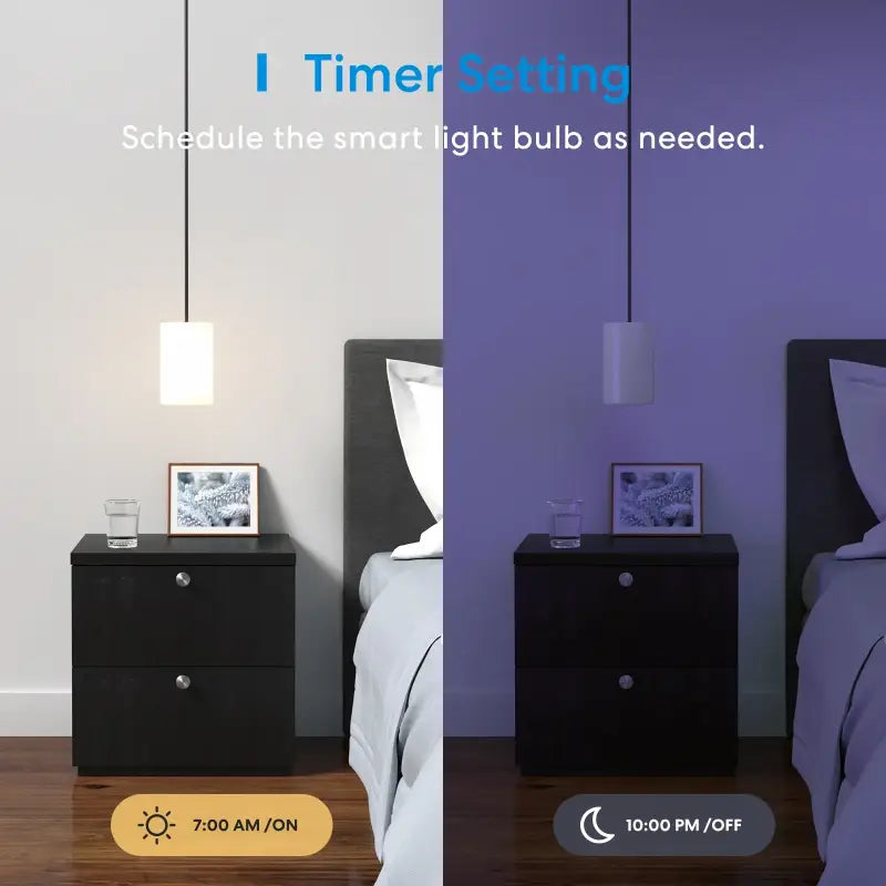 A night stand with a night lamp on top