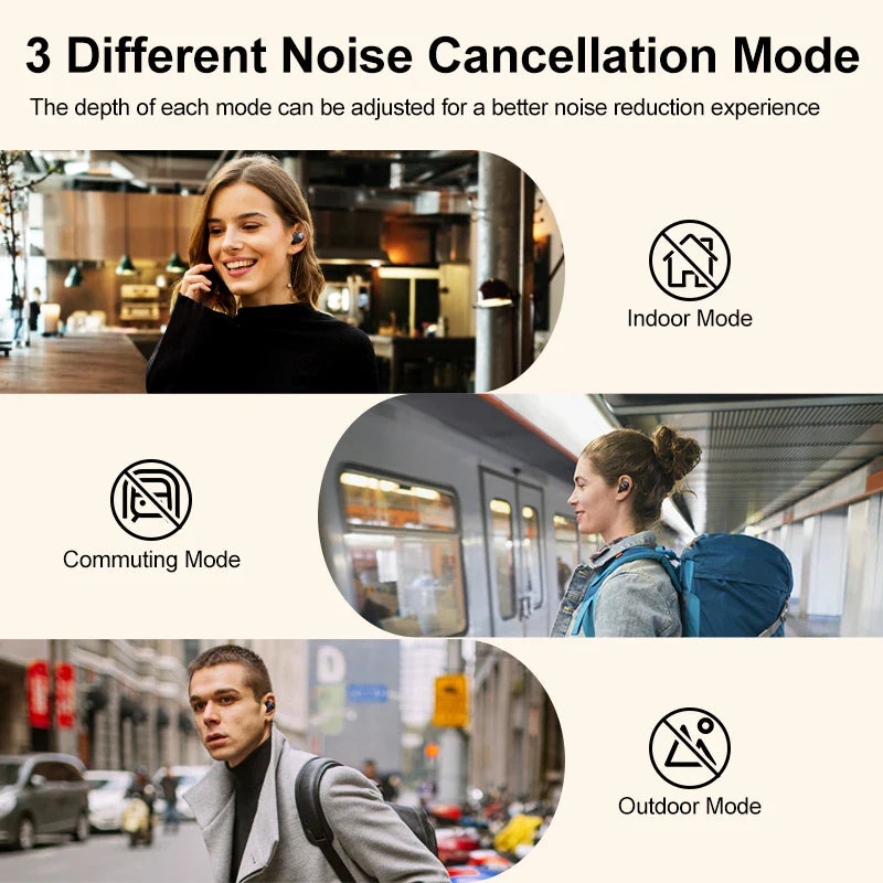 Noise cancellation modes for earbuds.