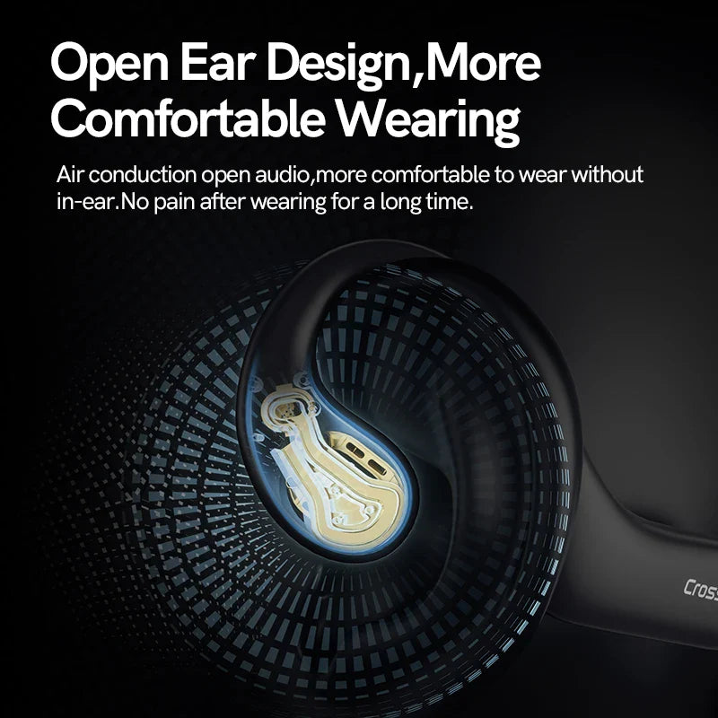 Open-ear wireless headphones.
