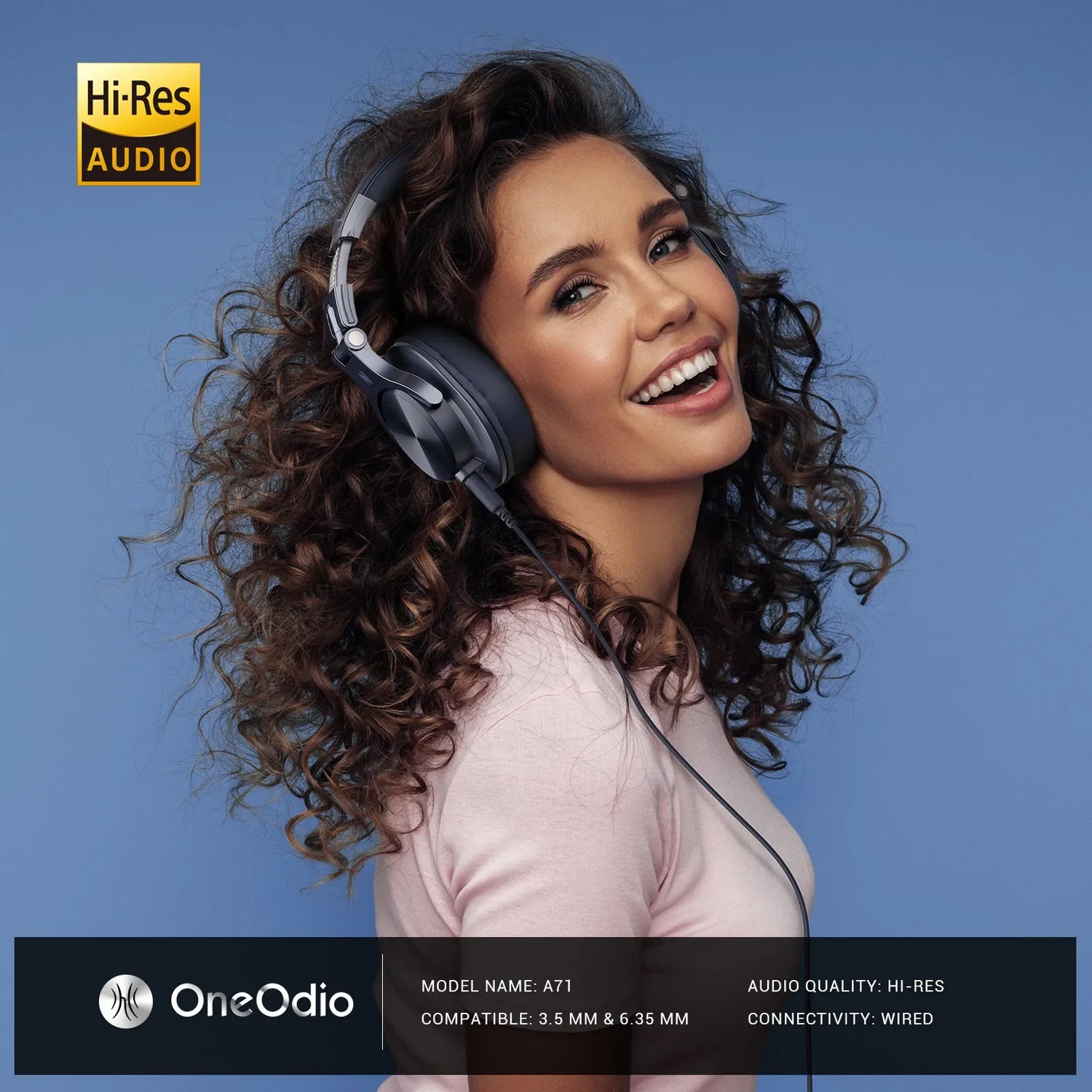 Over-ear wired headphones.