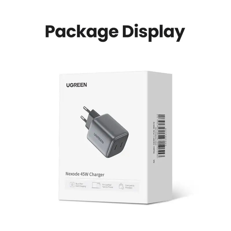 The packaging for the new charger