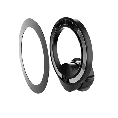 a pair of black metal rings with a white background