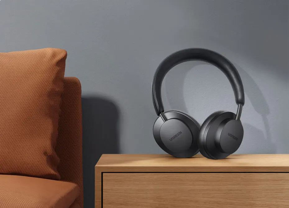 Pair of black over-ear wireless headphones.