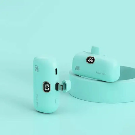 a pair of earphones with a charging box
