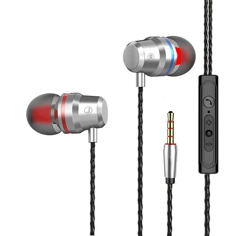 a pair of earphones with a cable