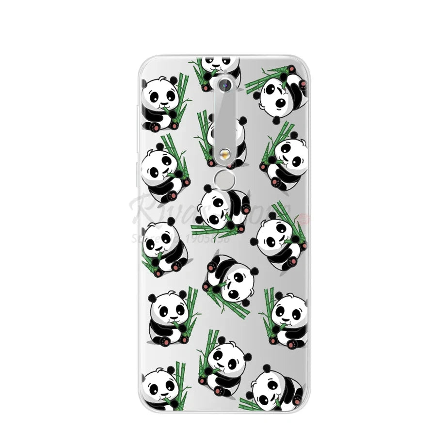 Panda-patterned phone case.
