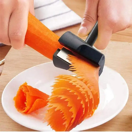 a person cutting carrots with a knife